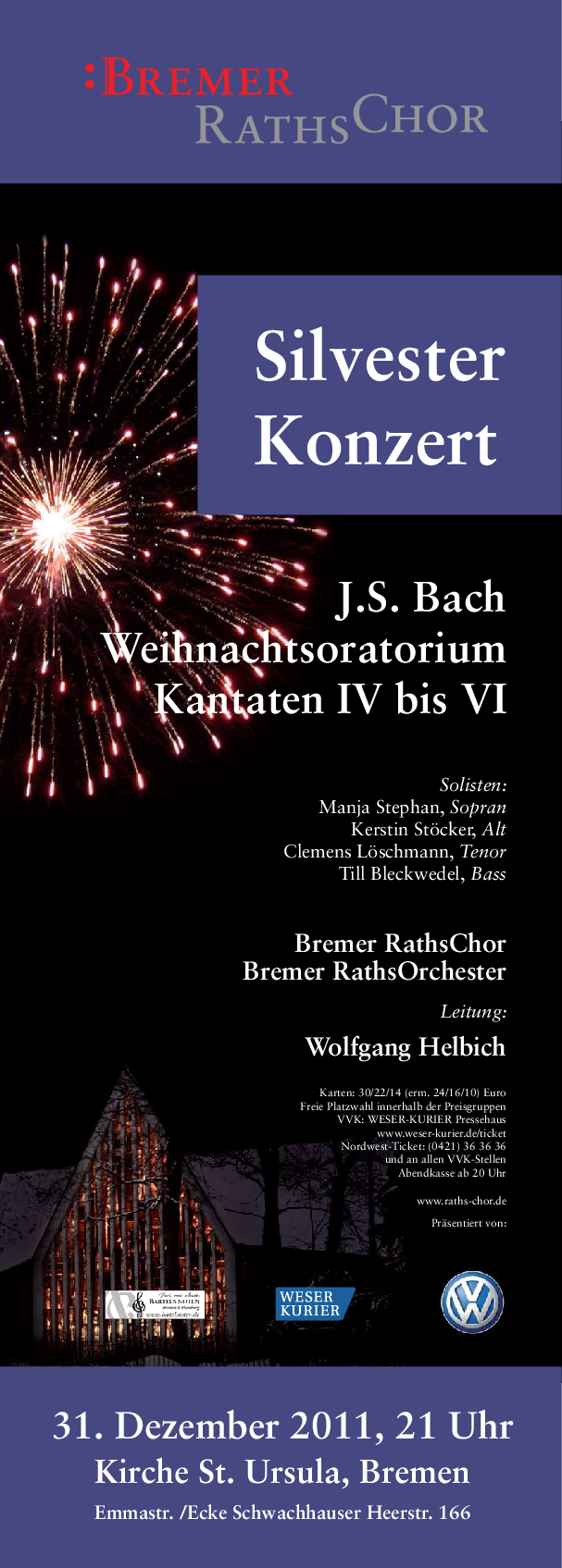 Plakat Weihnachtsoratorium 2011