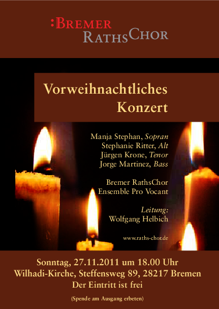 Flyer Weihnachtskonzert 2011